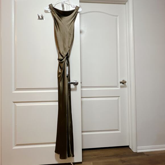 Reformation Satin Maxi Dress in Bronze - Picture 3 of 5